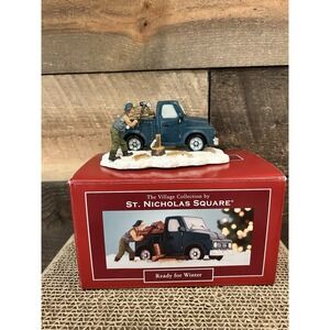 St. Nicholas Square Christmas Village Figure Ready For Winter EUC